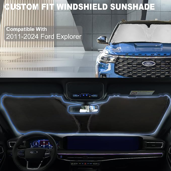 for Ford Explorer 2024 Windshield Sun Shade Window Sunshade fit - Image 6