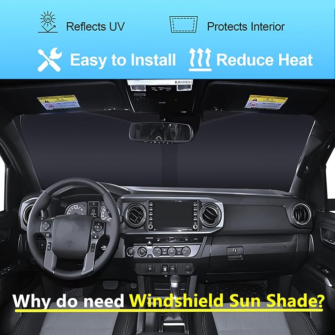 Windshield Sun Shade for Kia Telluride 2020-2025 4-Layer Front Window Shade - Image 2