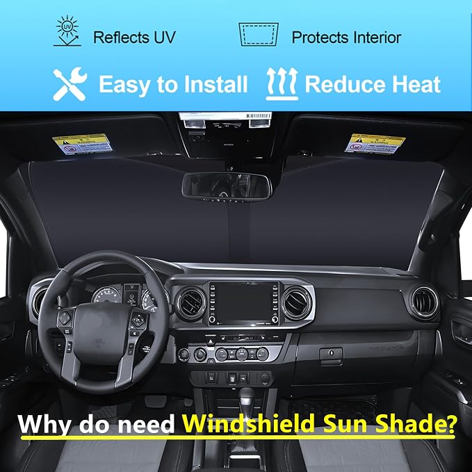 Windshield Sun Shade for GMC Yukon 2021-2025 4-Layer Front Window Shade Custom - Image 2