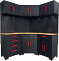 Red Garage Cabinet Storage System 10-Pcs Corner Workshop Set Garage Cabinet and by Unknown