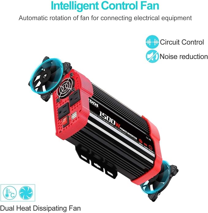 1500W Car Power Inverter 12V DC to 110V AC Car Converter Charger Adapter - Image 4