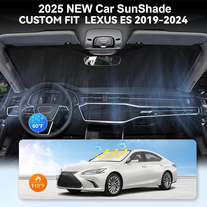 Sunshade for Lexus ES 2019-2024 2025 ES250 ES300h ES350 Sedan Sun Shade - Image 4