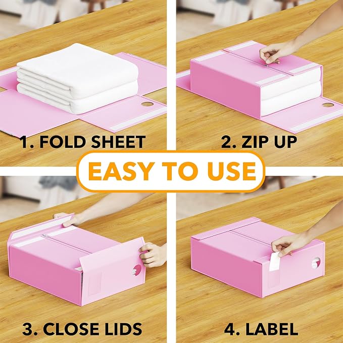 SpaceAid 9 Pack Bed Sheet Organizers and Storage, Foldable Sheet Organizer - Image 3