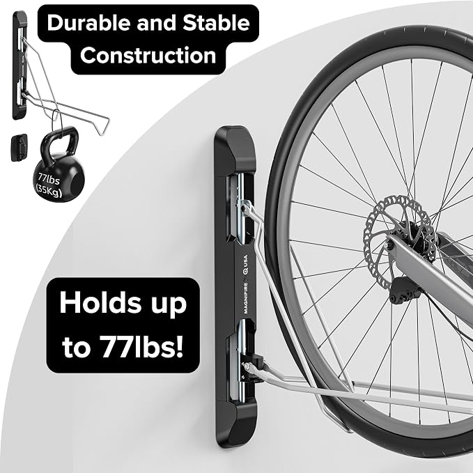 Bicycle Rack for Garage and Indoor Use, Adjustable, Foldable Bike Rack Set of 2 - Image 2