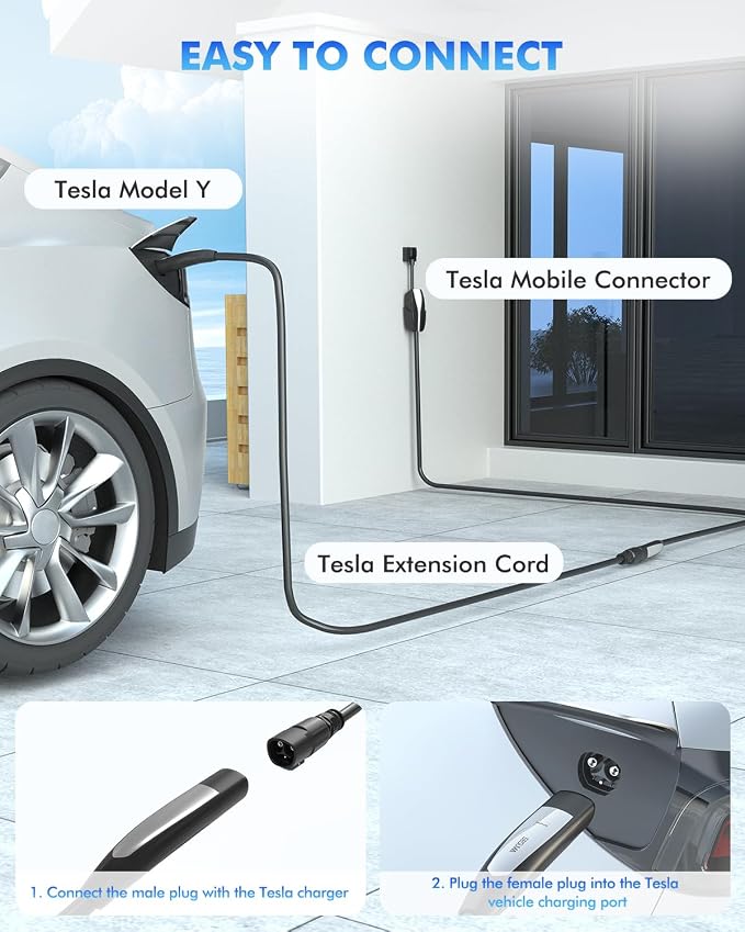 EV Charger Extension Cable for Tesla Charger, 50Amp 21ft Max 240V 12kW - Image 7