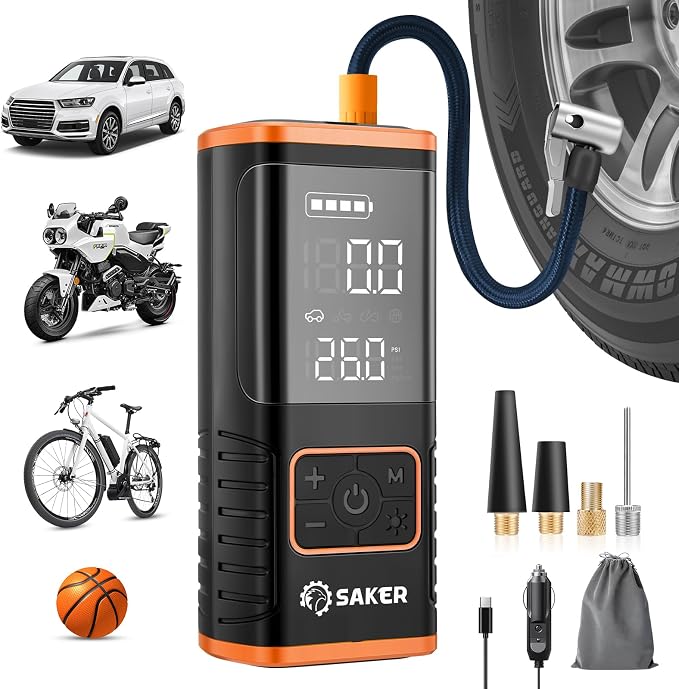 Saker Tire Inflator Portable Air Compressor by Saker