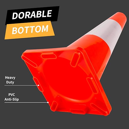 Traffic Cones 18 inch 12 Pack Safety Cones Orange - Image 2