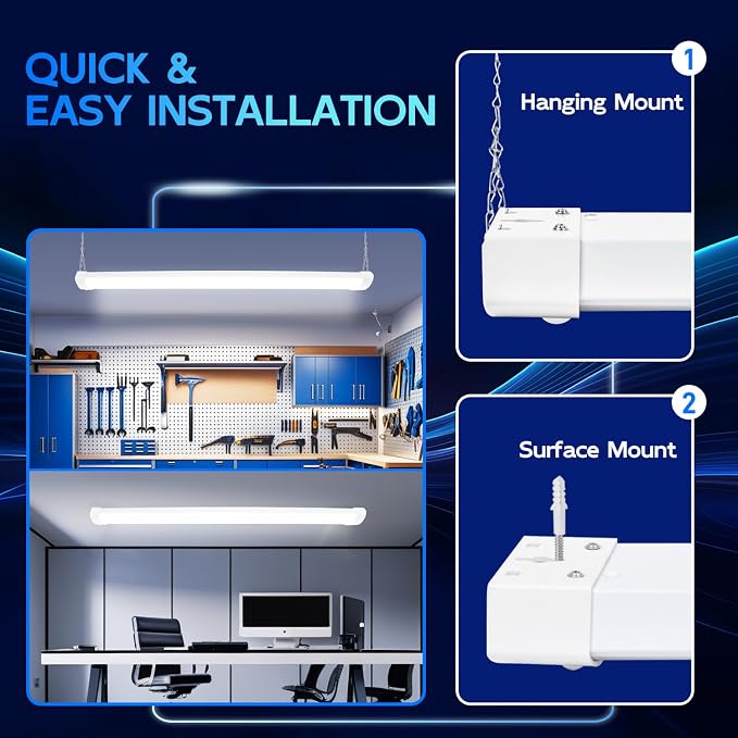 hykolity Pir Sensor 4FT 120W LED Shop Light, 5000K Daylight, Motion Activated - Image 3