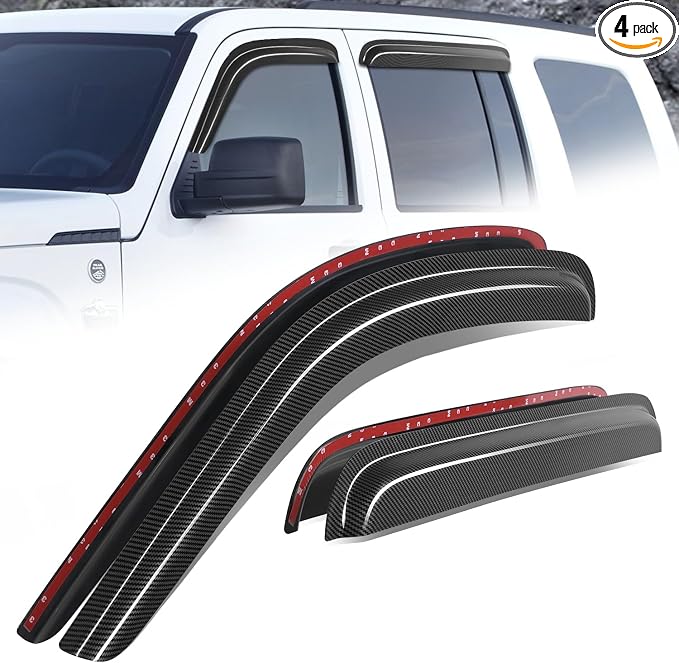 Auto Dynasty 4Pcs Carbon Fiber Pattern Window Visors Compatible by AutoDynasty