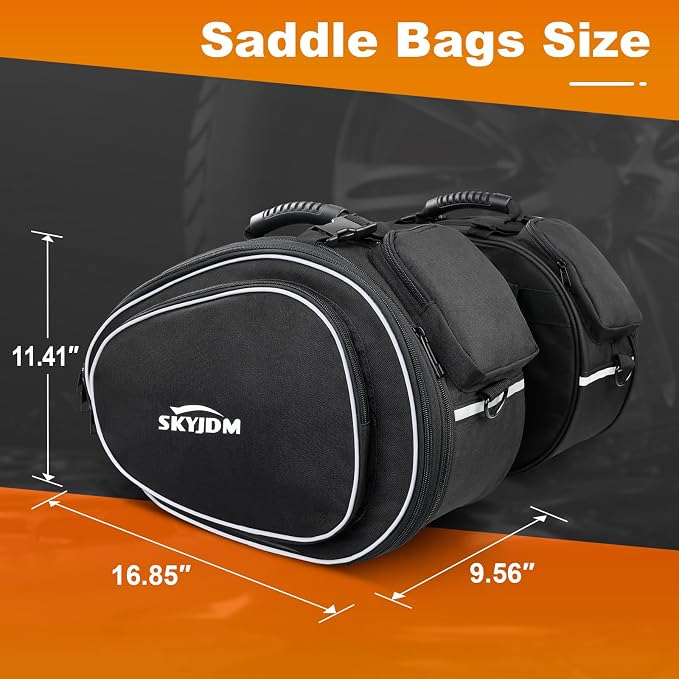 Motorcycle Saddlebags with Protective Cover, Large Capacity Extendable Saddle - Image 7