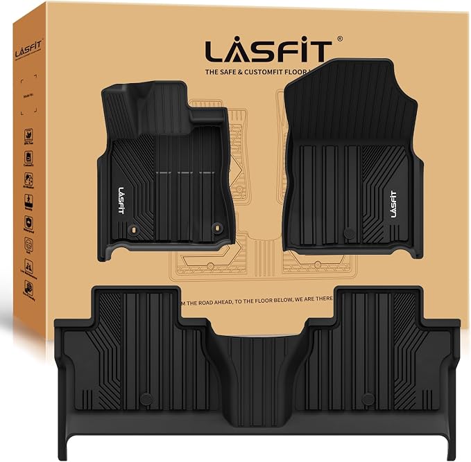 LASFIT Floor Mats for Toyota Tundra 2014-2021 CrewMax Cab, All Weather Custom - Image 9