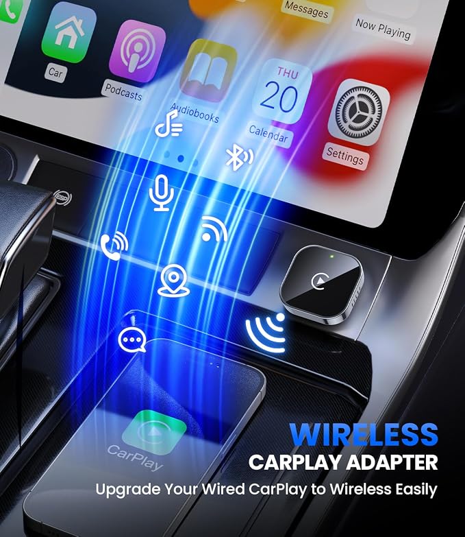 Teeran Wireless CarPlay Adapter 2025 Upgrade Wired CarPlay to Wireless - Image 2
