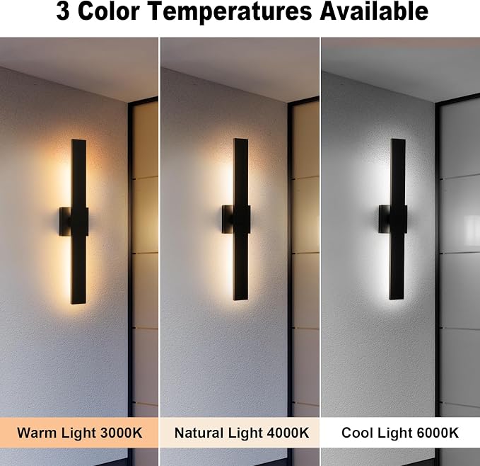 Modern Outdoor Wall Light 3CCT Dimmable LED Outdoor Sconce Lights - Image 5