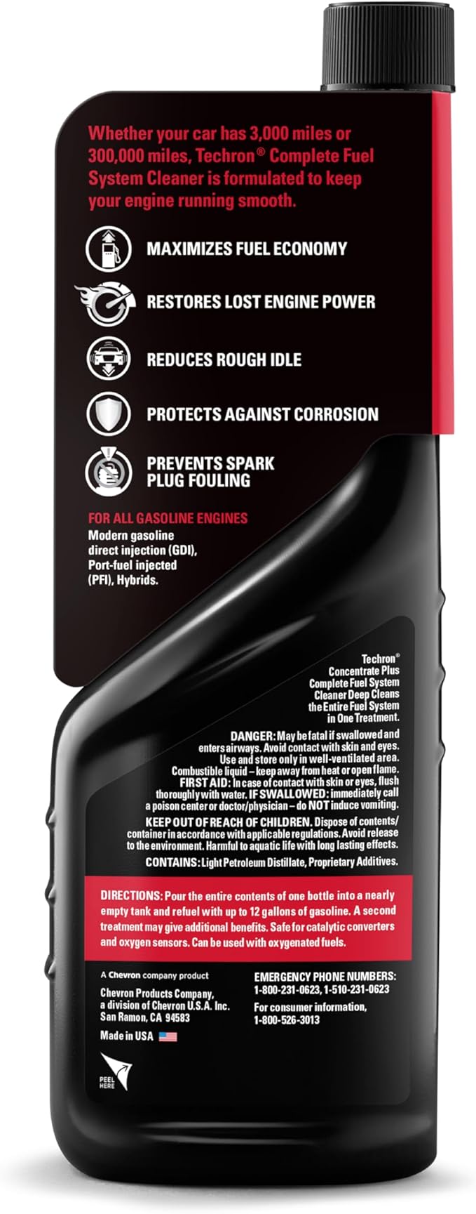 Chevron Techron Concentrate Plus Fuel System Cleaner, 12 oz - Image 2