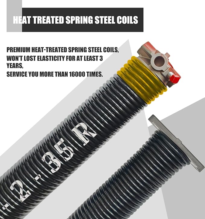 Garage Door Torsion Spring Set, Pair of 2" Electrophoresis Coated Garage Door - Image 2