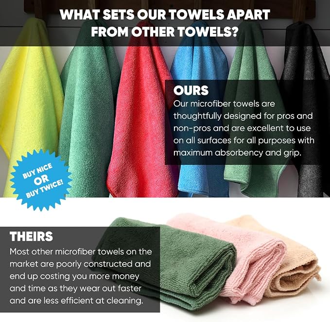 16" x 16" All Purpose Microfiber Towels - Image 2