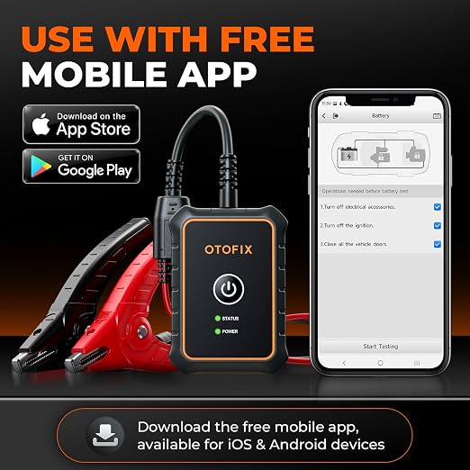OTOFIX Car Battery Tester BT1 Lite, 6V 12V 100-2000 CCA Car Battery Analyzer - Image 7