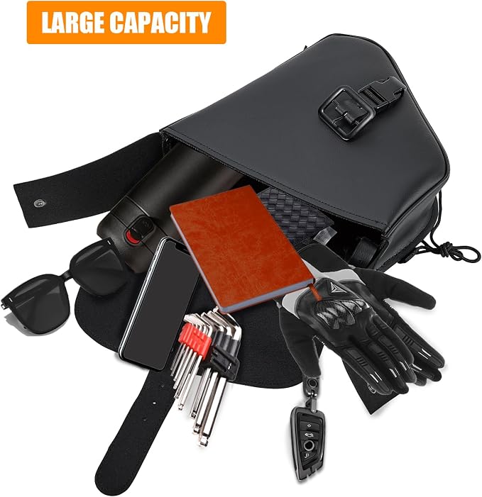 GARGOYLE BELLS Motorcycle Swing Arm Bag Solo Saddle Bags - Image 3