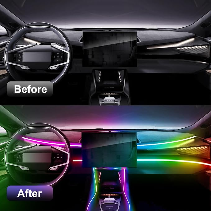 Acrylic 6 in 1 Car LED Lights Interior, RGB Ambient Lighting Car - Image 6