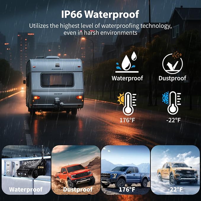 Solar Wireless Backup Camera Magnetic, 7 Inch Portable Installation RV Backup - Image 6