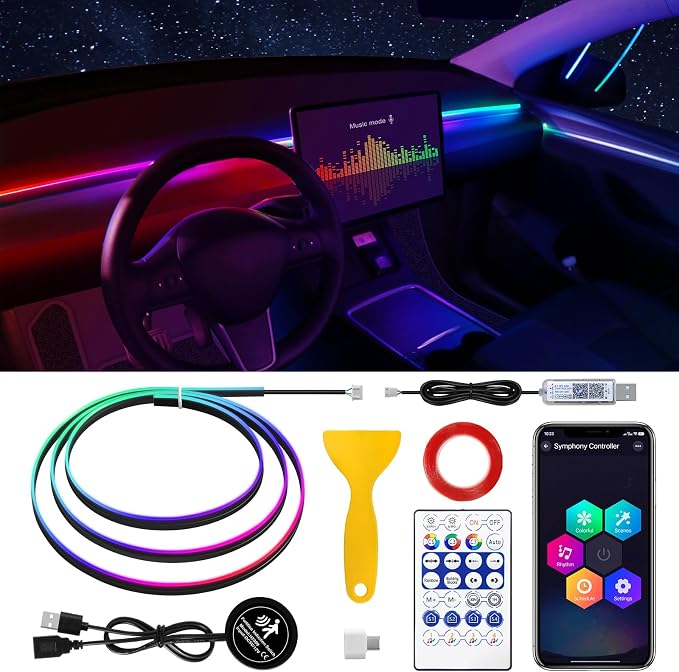 Dream+Color Acrylic Interior Car LED Strip Light by MAODANER