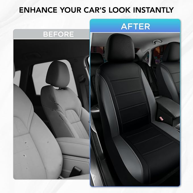 Road Comforts Leather Seat Covers, Breathable Car Seat Covers Front Seat - Image 3
