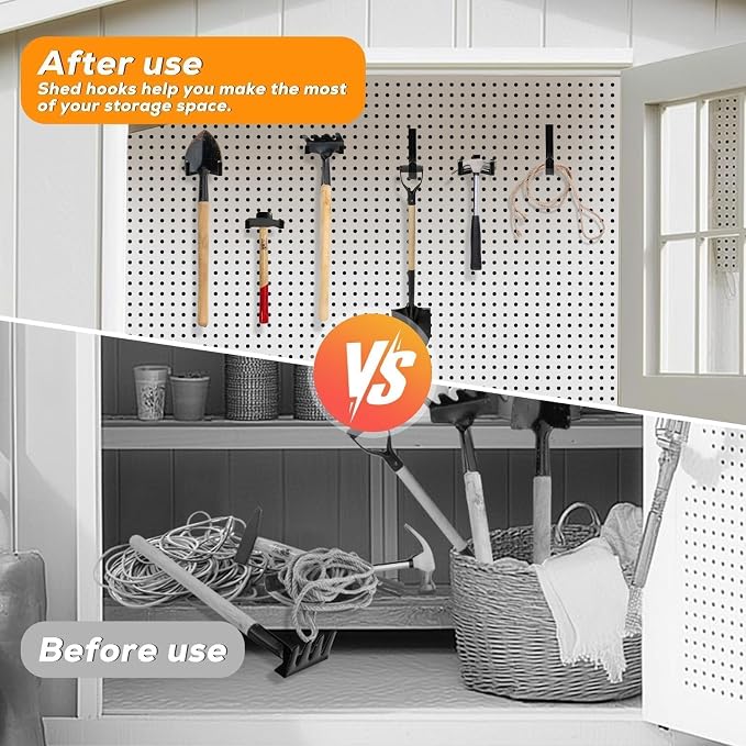 9 pcs Storage Shed Hooks J U V-Shape Hangers Tool Set - Image 4