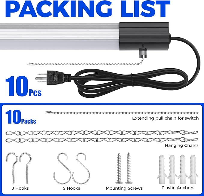 Barrina BS84 LED Shop Lights for Workshop 4FT, 5000K Utility Shop Lights - Image 8