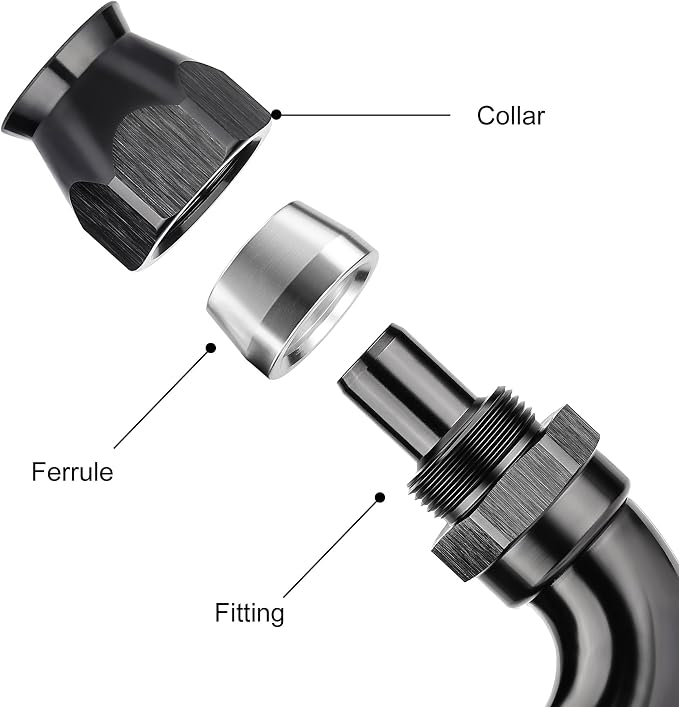 EVIL ENERGY 6AN 150 Degree PTFE One Piece Full Flow End Hose Fitting Aluminum - Image 2
