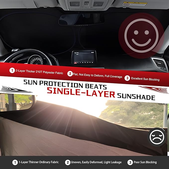 Windshield Sun Shade for 2016-2025 Volvo XC90 Foldable Sun Sunshade for Car - Image 5