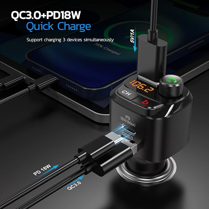 Nulaxy Bluetooth 5.0 FM Transmitter - Image 2