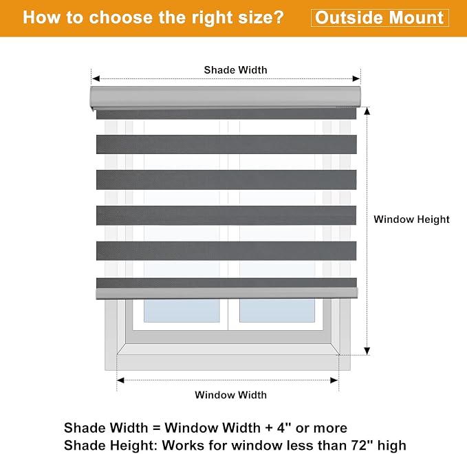 Persilux Cordless Zebra Blinds for Indoor Windows, Free-Stop Zebra Blinds - Image 8