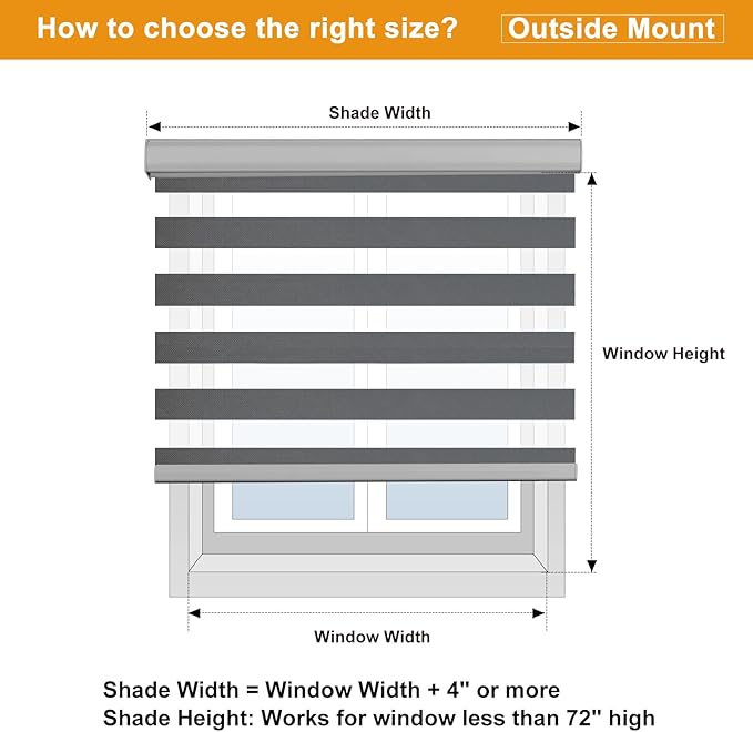 Persilux Cordless Zebra Blinds for Windows Free-Stop Roller Windows Shades Dual - Image 8