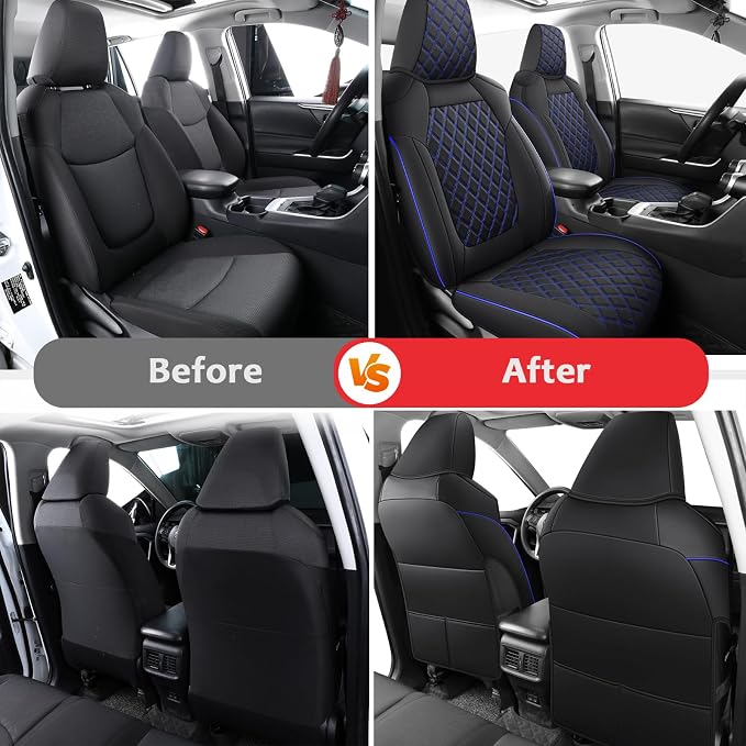 MIROZO Seat Covers for Rav4 Non-Hybrid, Faux Leather Car Seat Covers Compatible - Image 5