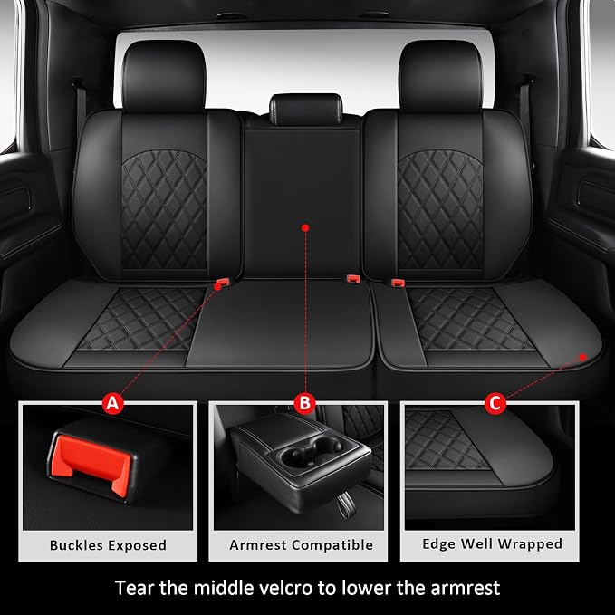 MIROZO Dodge Ram Seat Covers Full Set - Image 4