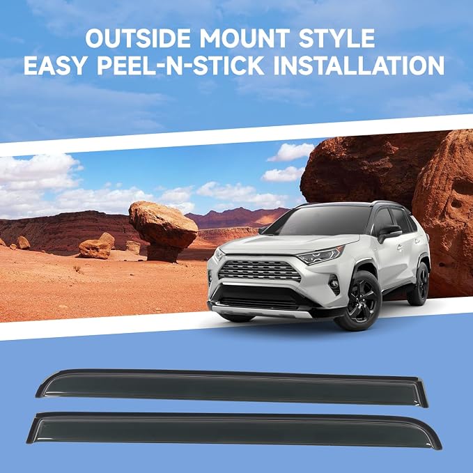 Rain Guard Compatible with 2019-2024 Toyota RAV4, Outside Mount Extra Durable - Image 4