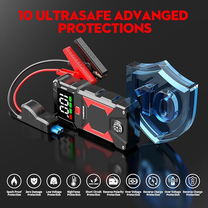 Car Jump Starter, 5000A Peak 24800mAh 12V Car Battery Starter, - Image 3