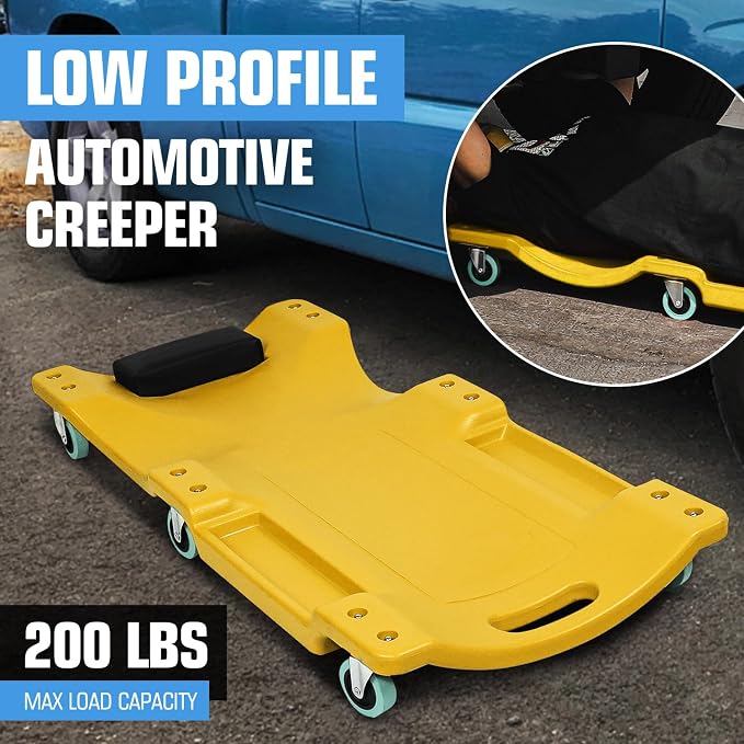DNA MOTORING 40" L X 19" W Vehicle Repair Low Profile Plastic Rolling Garage - Image 6