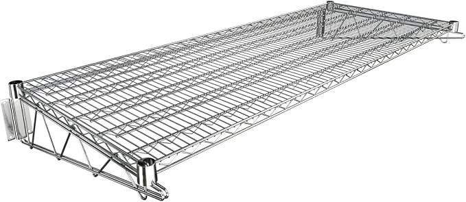 24" x 60" Chrome Wire Wall Mount Shelf by Krollen+Industrial