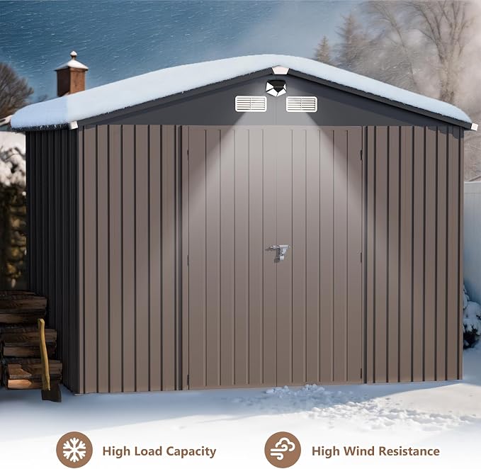 10x12 FT Outdoor Storage Shed, Metal Tool Sheds, Waterproof Outside Storage Shed - Image 5