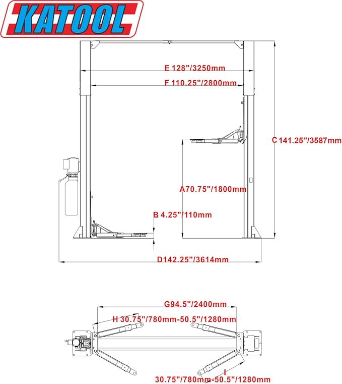 11000lbs Two Post Lift Auto Lift 2-Post Lift Car Lift Auto Lift 2 Post Lift - Image 5