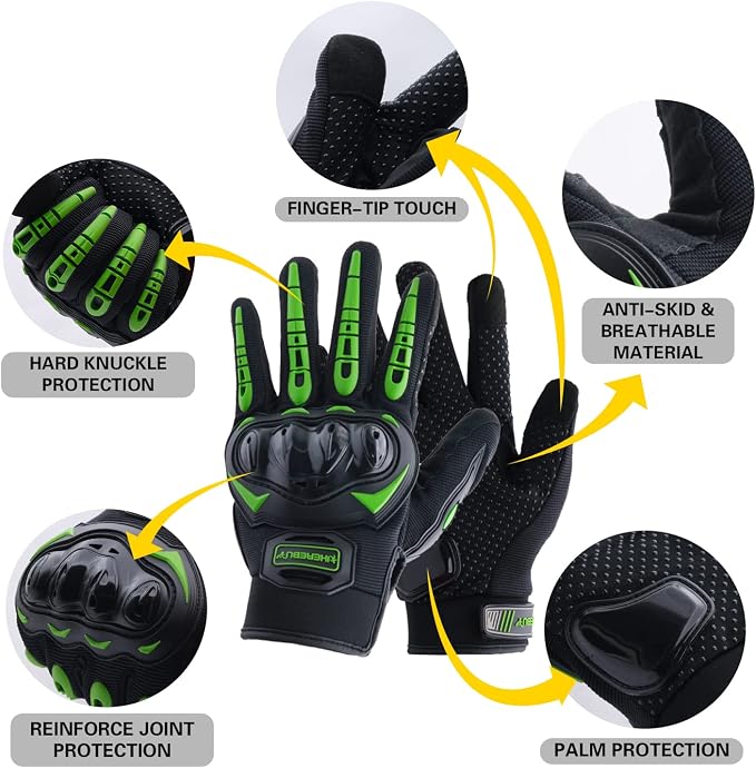 Motorcycle Gloves Touch Screen Full Finger Riding Gloves Knuckle Protection - Image 2