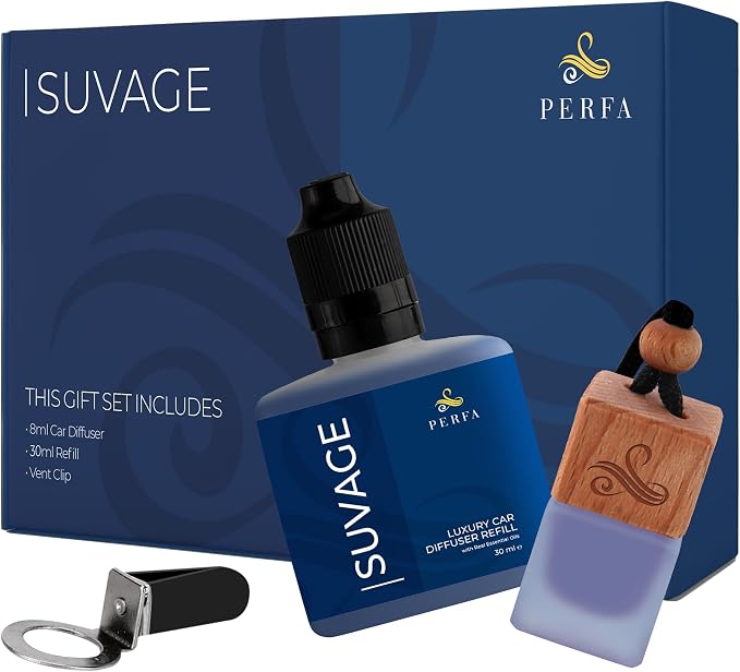 Suvage Gift Set with Refill Bottle | Automotive Air Fresheners with Sauvage by Perfa