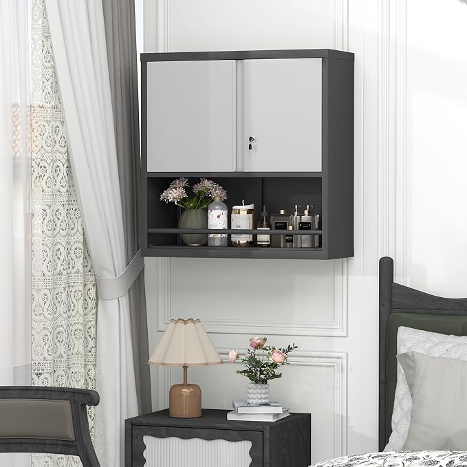 GREATMEET 31" H Metal Garage Storage Cabinets, Wall Cabinet Storage, Lockable - Image 7