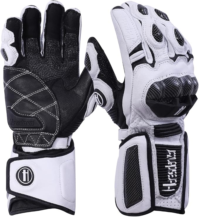 Harssidanzar Leather Motorcycle Gloves - Image 4