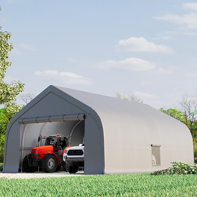 EROMMY 20x30 FT Heavy Duty Durable Carport, Galvanized Steel Frame Garage - Image 9