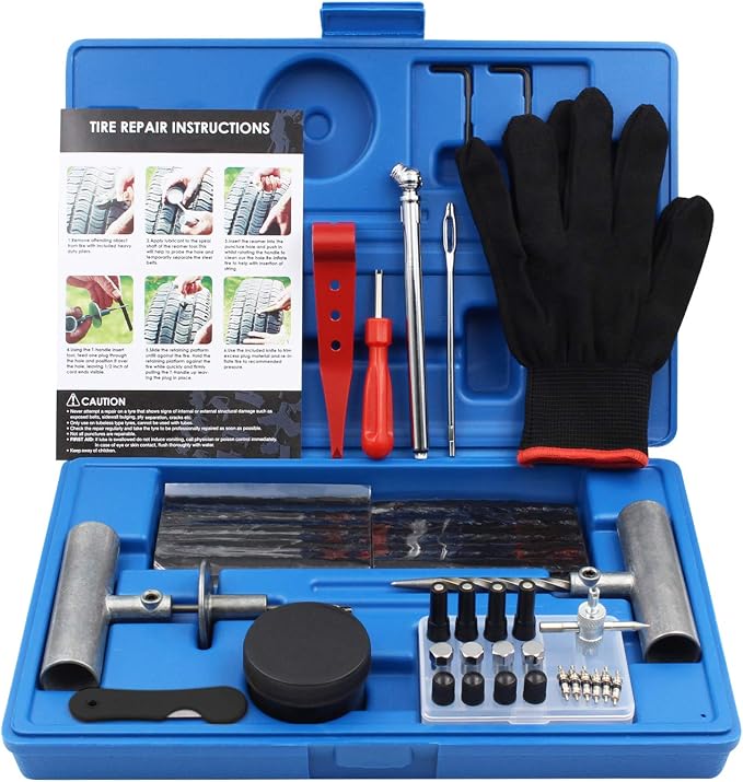 Tyre Repair Kit, Universal Repair Tool Kit to Fix Punctures and Plug Flats Tire by Handfly