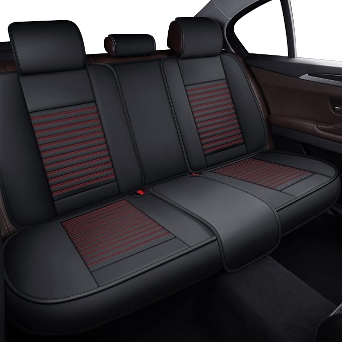 LINGVIDO Leather Car Seat Covers, Breathable and Waterproof Faux Leather - Image 2