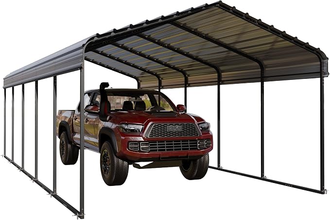 PHI VILLA Outdoor Carport Canopy 12' x 25', Metal Carport Tent Heavy Duty by PHIVILLAThepioneerofcomfortablehouseholdsupplies