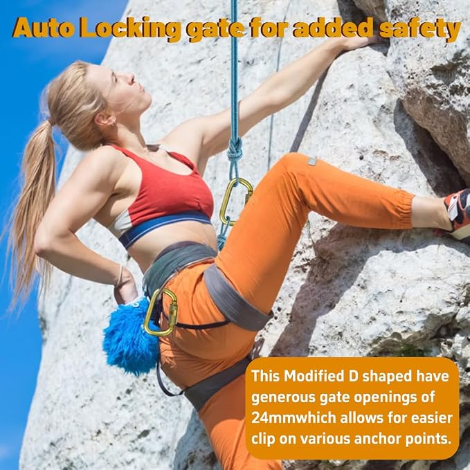 DEKABR Heavy Duty Alloy Steel Auto-Locking Climbing Carabiner - Image 8